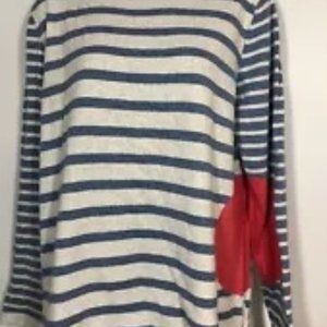 Lisa Todd Striped Blue Sweater, cotton/cashmere